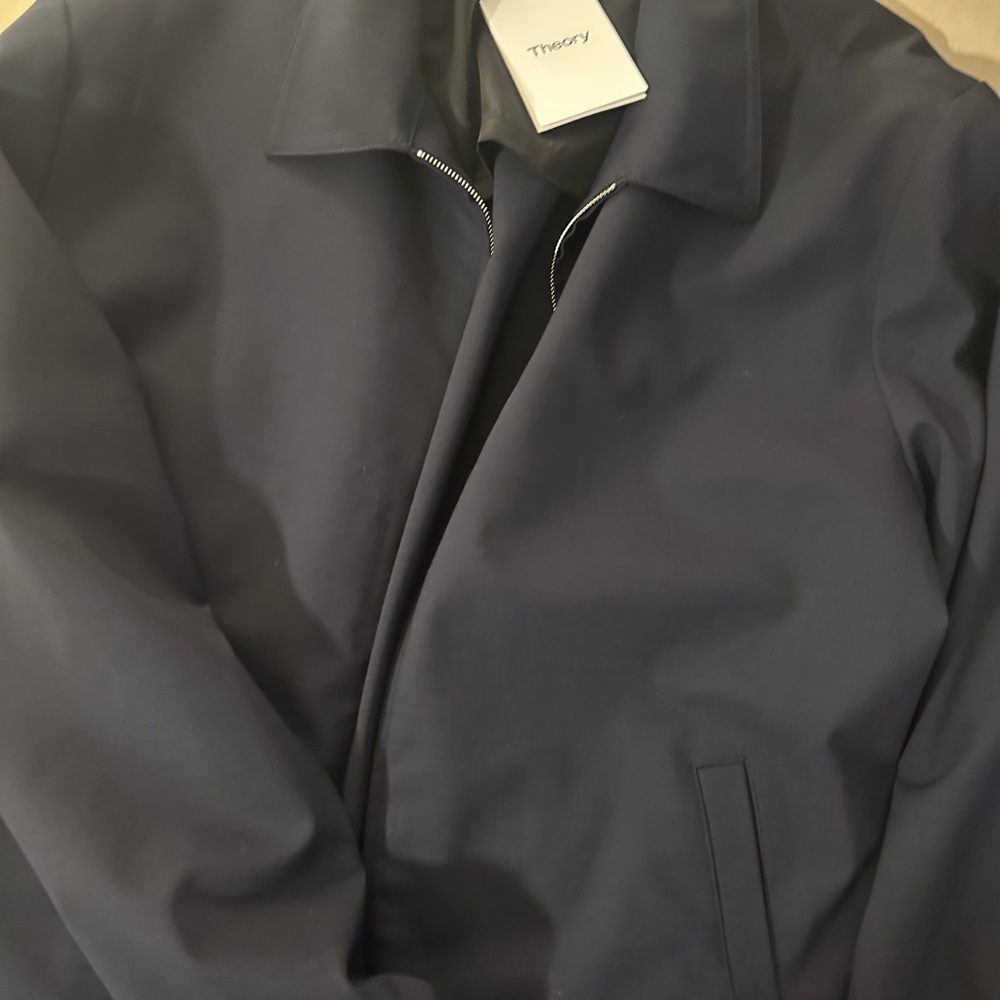 NWT Theory Hazelton Zip Jacket in Stretch Wool Navy - Picture 4 of 6